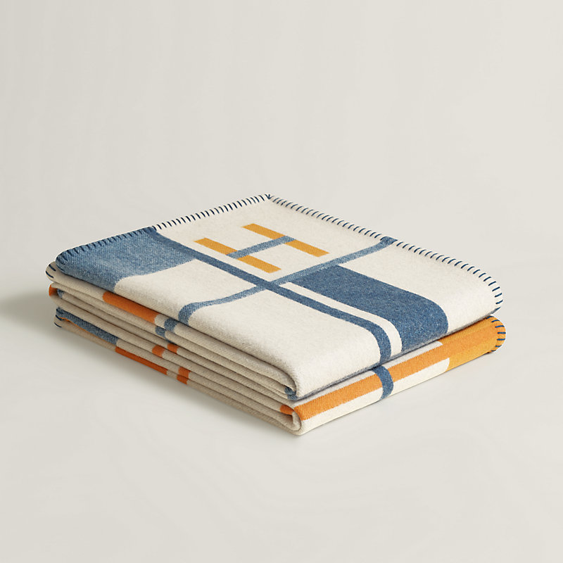 Avalon Clairiere Square blanket - Beige | Hermès USA